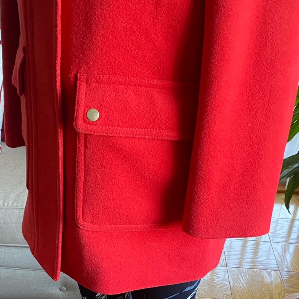 J. Crew Chateau Parka Wool Blend,Peacoat In Red Size 4 Petite. - Picture 4 of 12